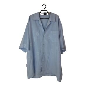 Southpole Button Up Shirt Men XL Streetwear Graphic Embossed‎ Light Blue